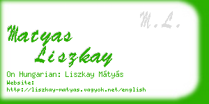matyas liszkay business card
